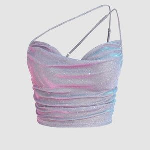 Glitter Ruched tank top